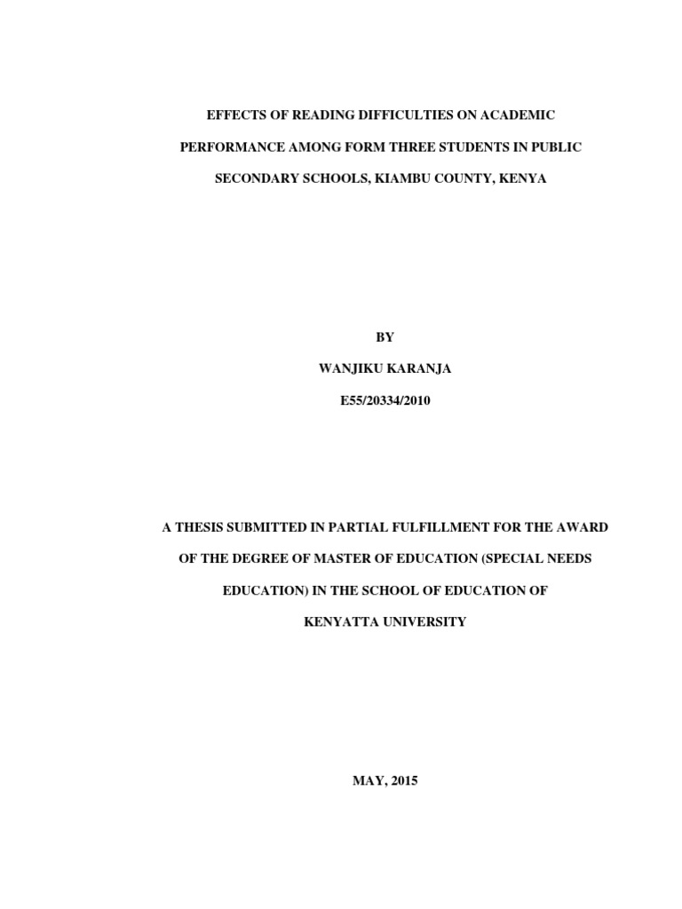 Impact of Reading Difficulties on Students | PDF | Reading ...