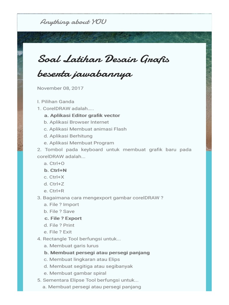  Soal  Latihan Desain  Grafis  Rismax