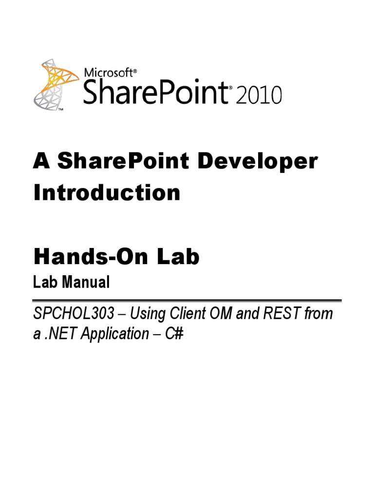A Sharepoint Developer Hands-On Lab | PDF | Share Point | Extensible ...
