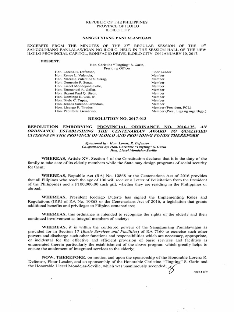Resolution No. 2017-0013 PDF | PDF