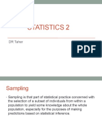 Statistics 2: DR Taher