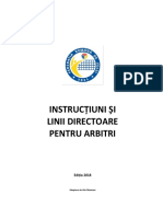 Instructiuni Si Linii Directoare Pentru Arbitri - 2018