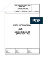 SOP For Boiler Light Up Checklist