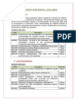 Quantity Surveying Syllabus