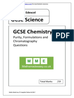 GCSE Chemistry. Purity and Chromatography AQA OCR Edexcel. Questions