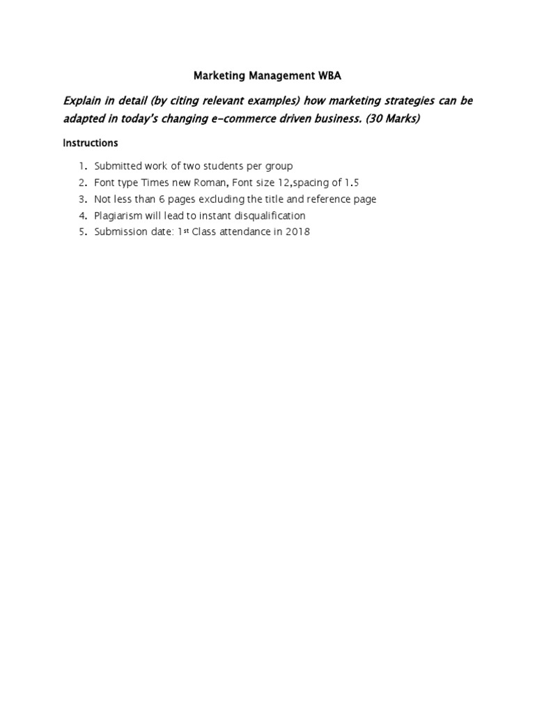 Marketing Management WBA | PDF