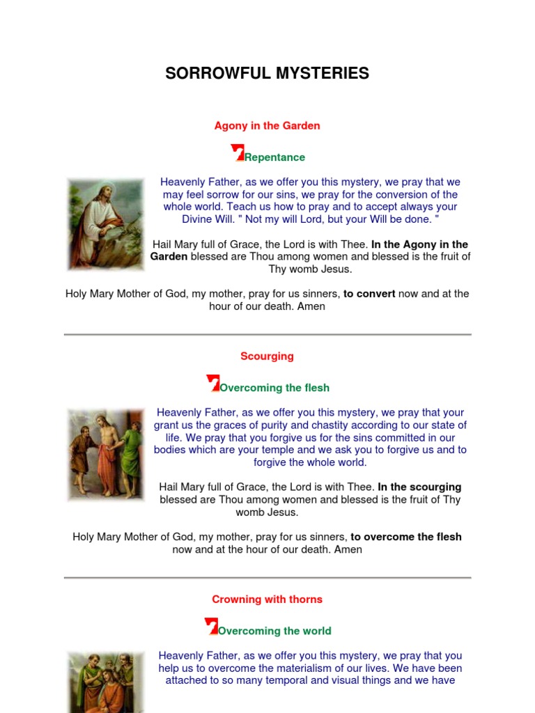 Sorrowful Mysteries ~~ meditations ~~ | Rosary | Systematic Theology