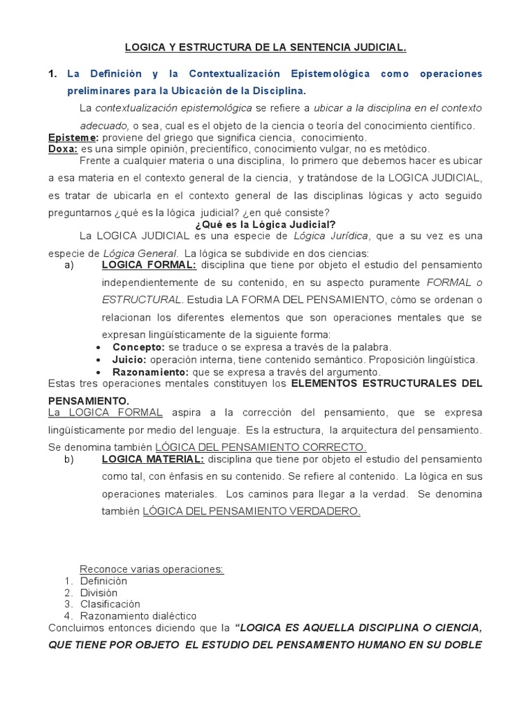 Logica y Estructura de La Sentencia Judicial 2 | PDF | Competencia (ley