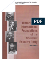 The Historical and International Foundations of The Socialist Equality Party (Sri Lanka) - in Sinhala