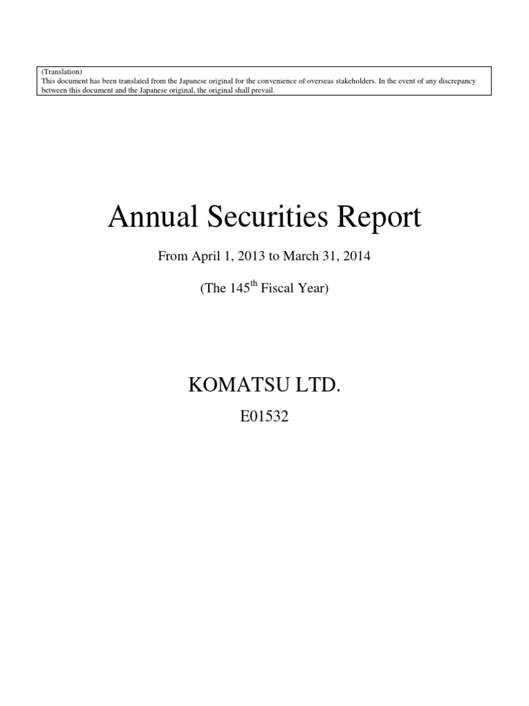 145th - Annual - Securities - Report - 2014 PDF | Download Free PDF ...