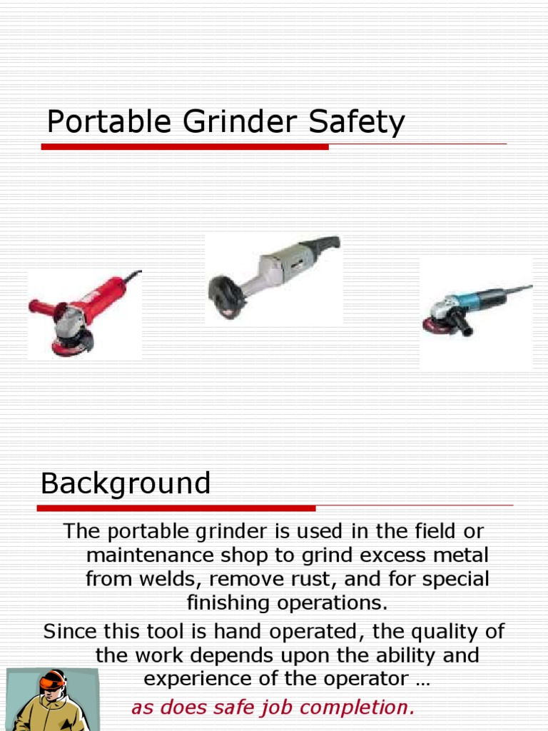 Safety Guidelines for Using Portable Grinders PDF Grinding