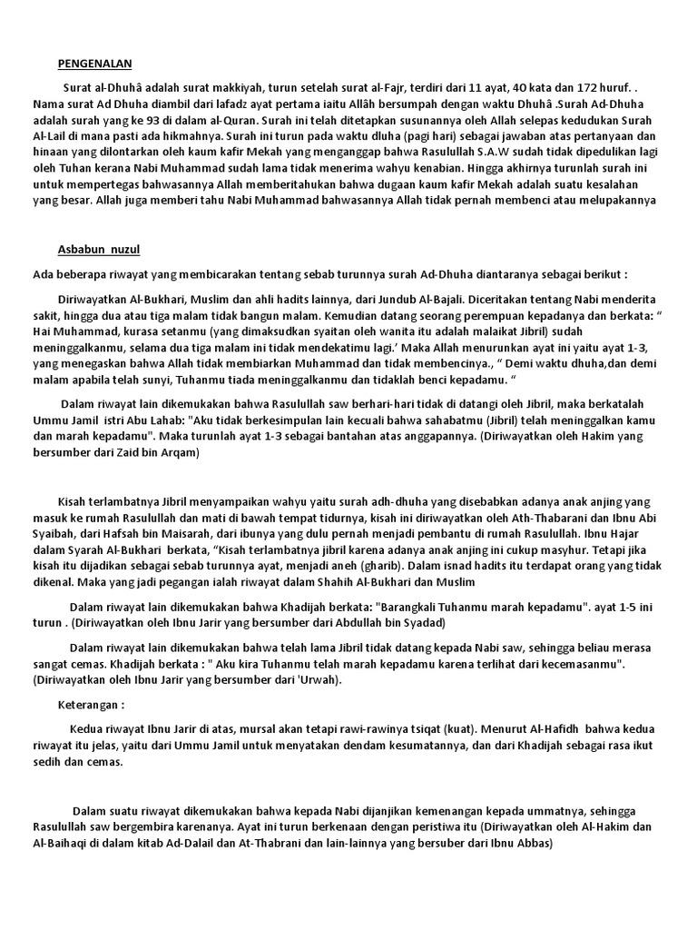 Surah Ad Dhuha Pdf