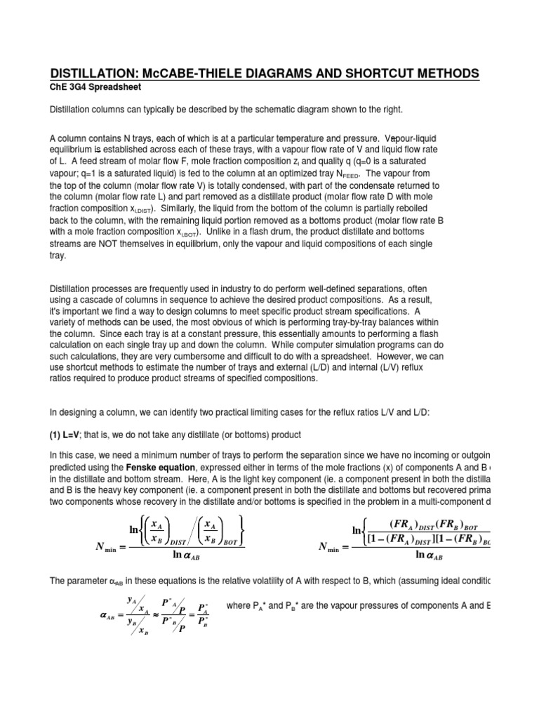 3G4 Distillation Calculations PDF Distillation Chemical Compounds