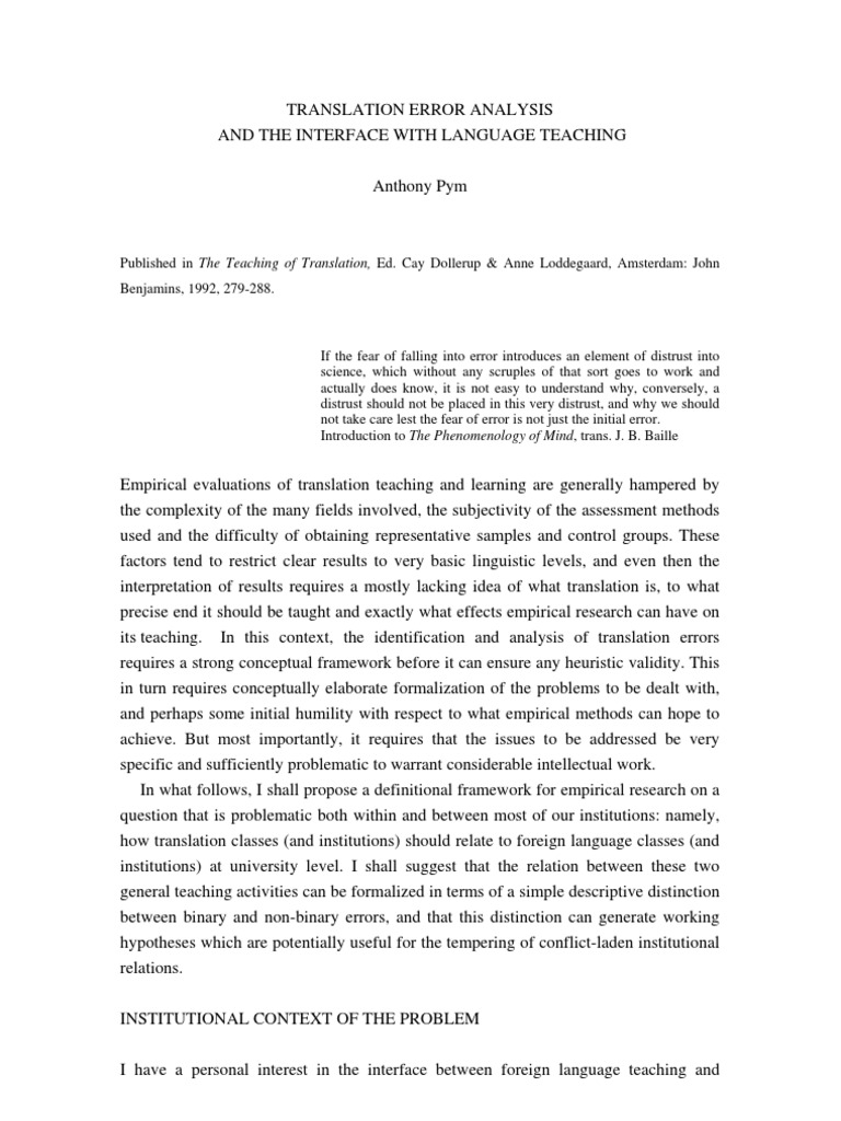 Translation Error | PDF