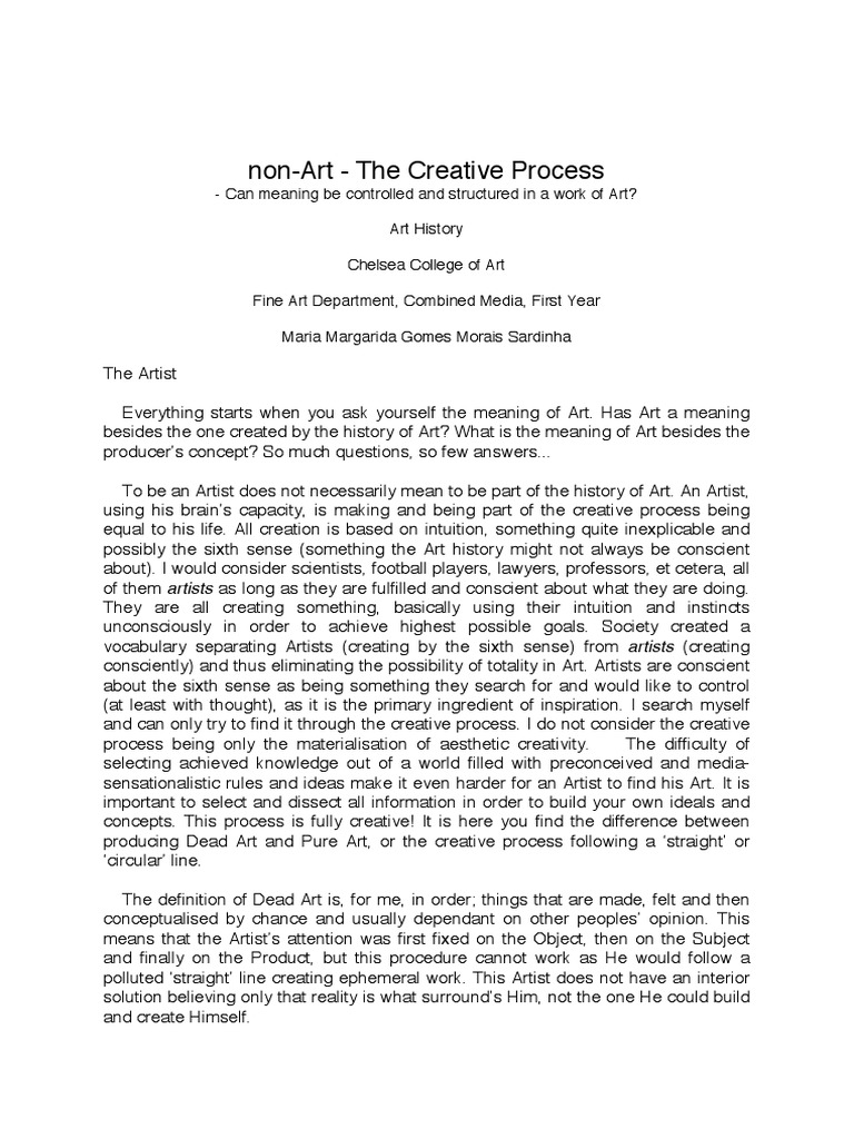 Non Art Creative Process 1997 | PDF | Idea | Creativity
