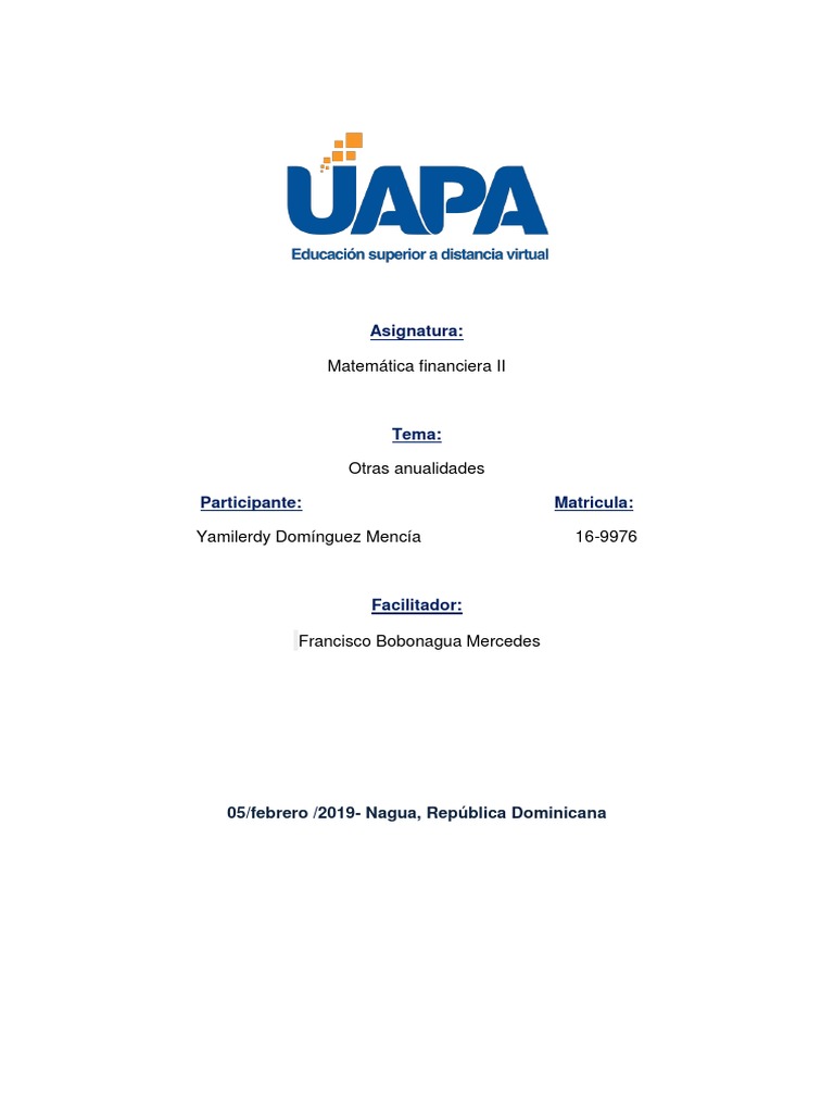 Tarea 4 de Matematica Financiera II | PDF | Interés | Tasas de interés