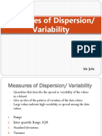 Measures of Dispersion/ Variability: Sir Jelz