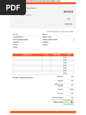 Invoice Template Doc Top