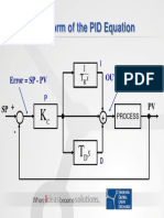 Standard Form of The PID Equation: Error SP - PV Output P + I + D