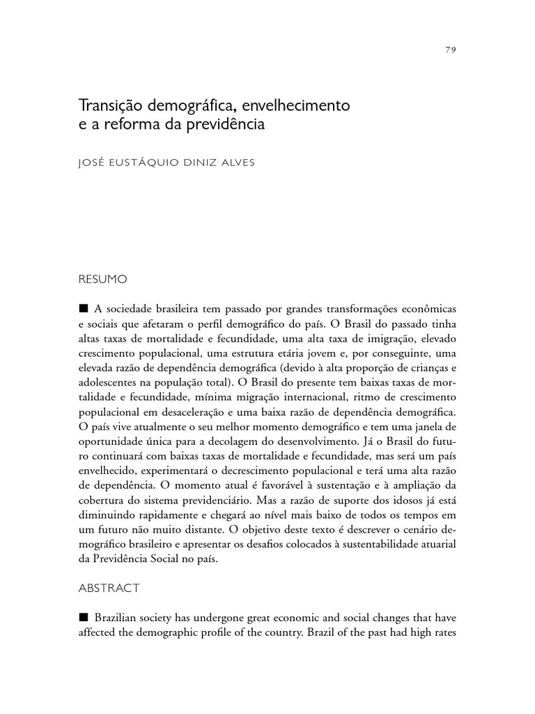 Desafios da Previdência no Envelhecimento Brasileiro | PDF | Brasil ...