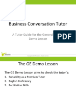 Business Conversation Tutor: A Tutor Guide For The General English Demo Lesson