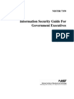 Information Security Guide For Government Executives: NISTIR 7359