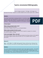 Annotated Bibliography Single Use Plastics