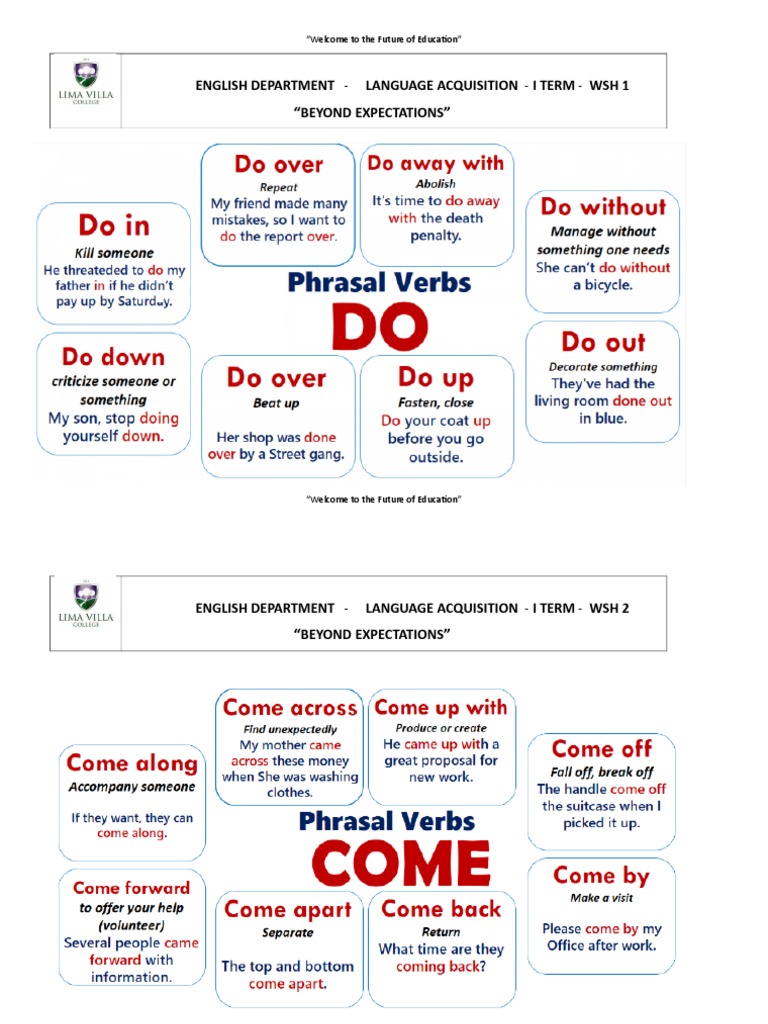 Phrasal Verbs Charts | PDF