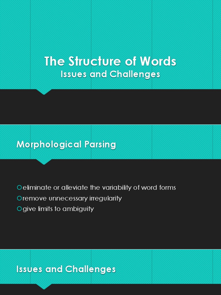 Challenges in Morphological Parsing | PDF | Language Arts & Discipline ...
