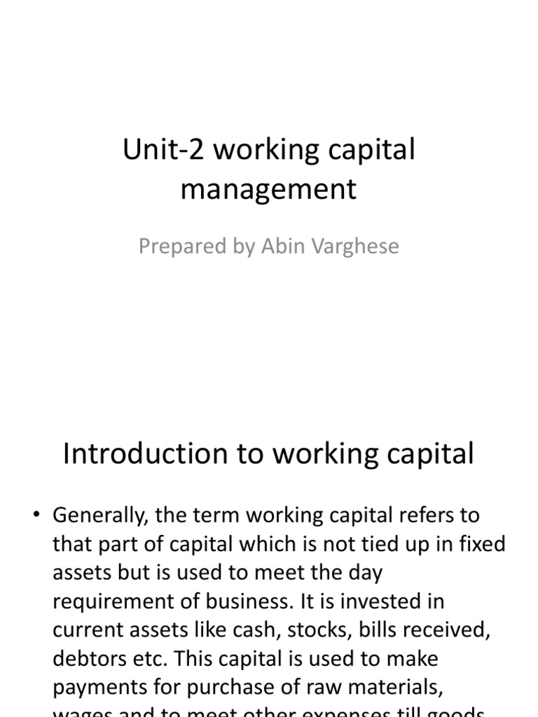Working Capital Management Essentials | PDF | Working Capital | Capital ...