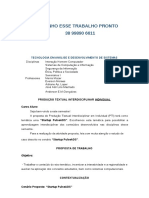 Analise de Sistema 1 - TENHO ESSE TRABALHO PRONTO 38 99890 6611