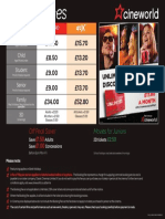 Cineworld Ticket Prices and Details