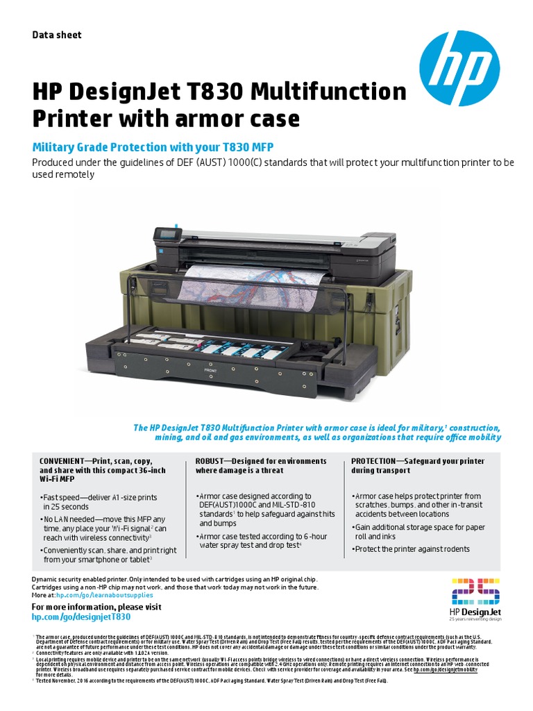 designjet t830 datasheet