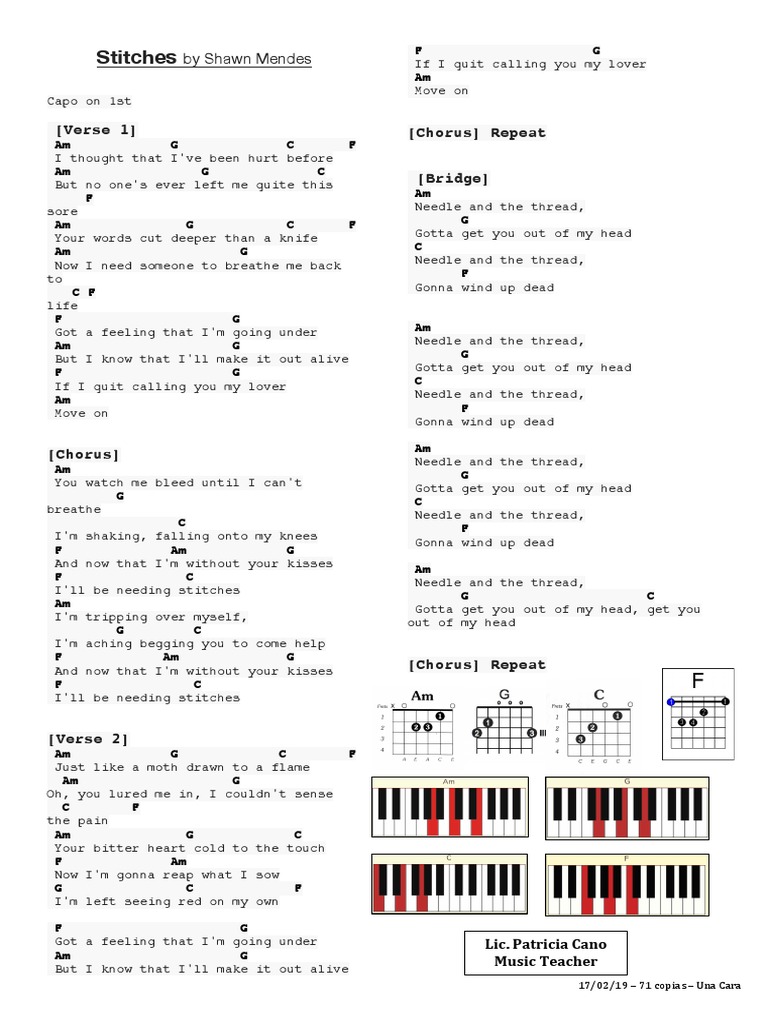 Stitches Song. Music Class PDF Song Structure Popular Music