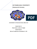 Ateneo de Zamboanga University Graduate School: Assignment in Organizational Behavior