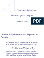 Consumer Behavior Indirect Utility and Reservation Prices