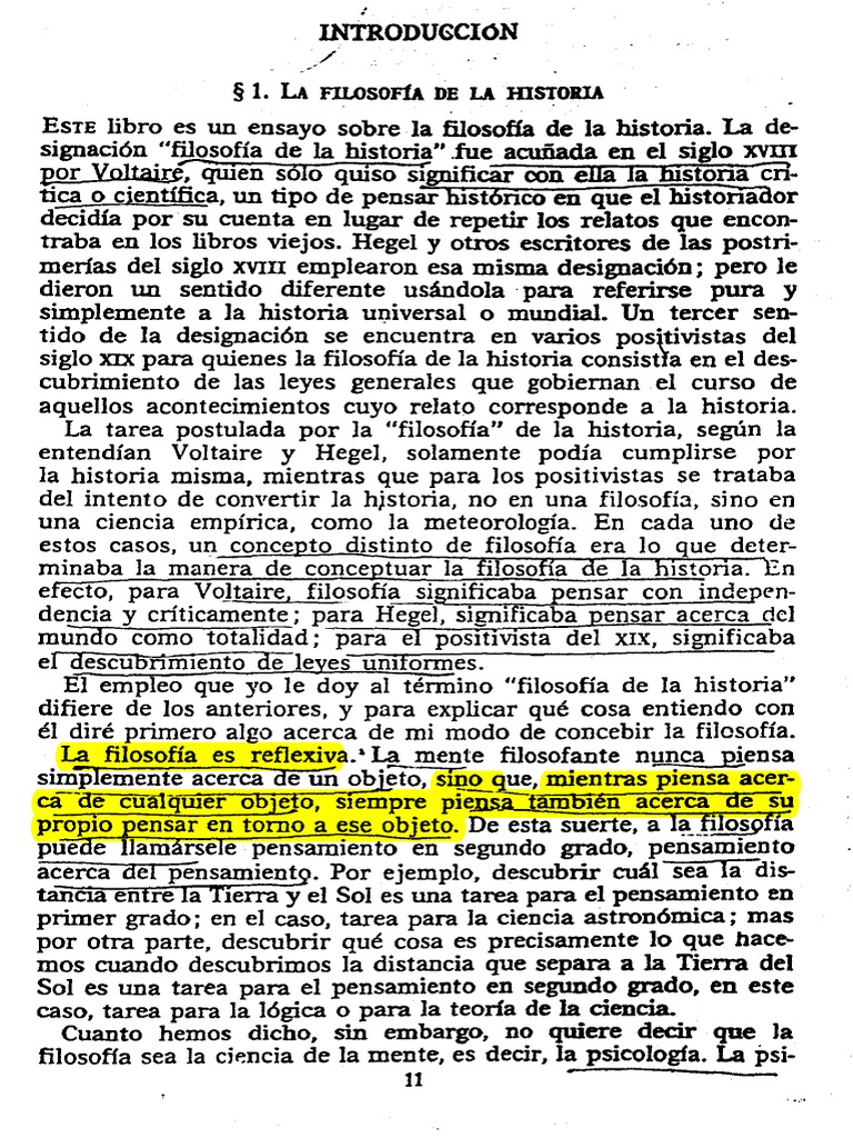 CollingwoodConceptoObjetoMetodo y Valor de La Filosofia de La