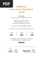 Flyer Melhor Tecnico APIC 2019