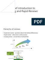 Scoping and Rapid Reviews