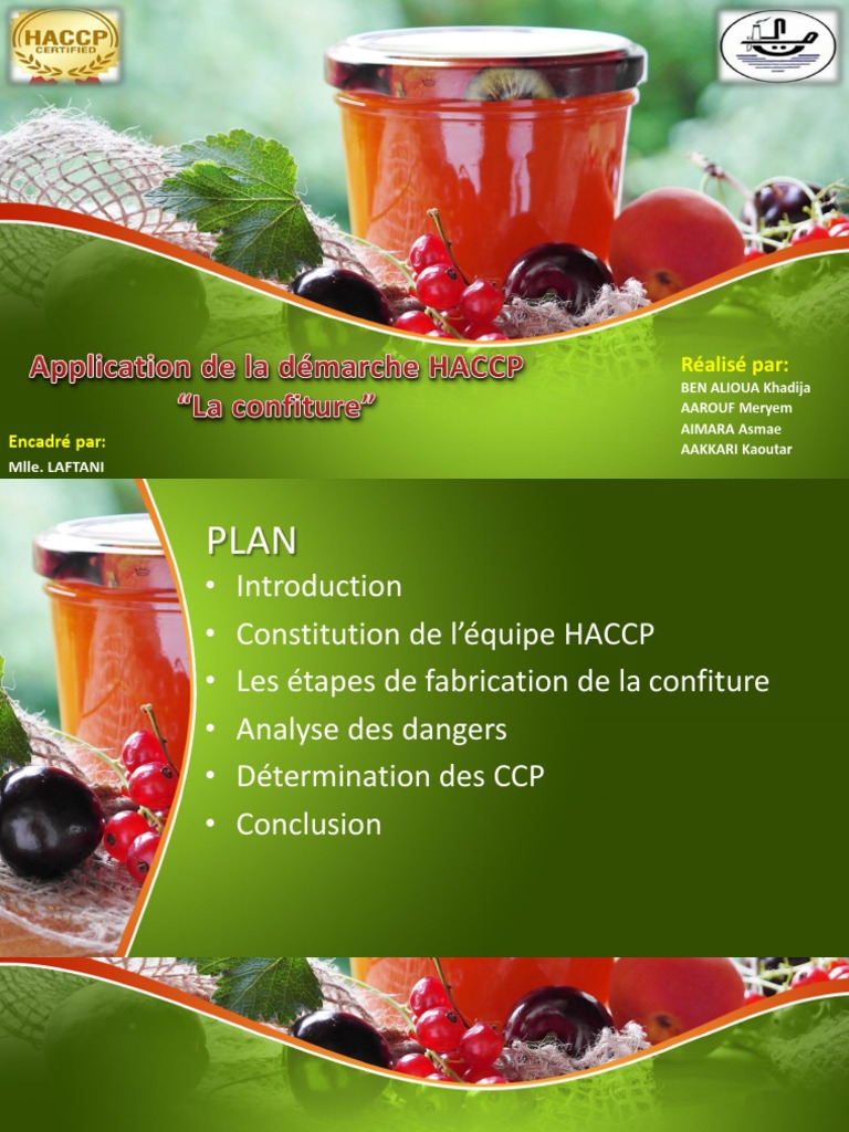 HACCP PDF Hygiène Confiture