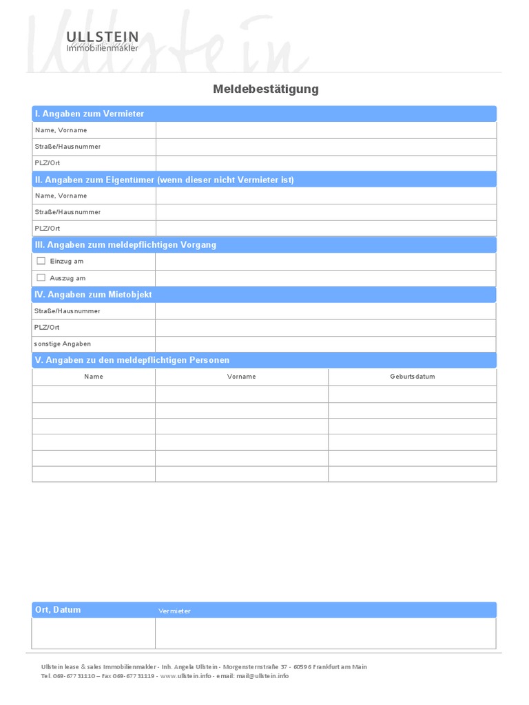 Meldebestätigung PDF | PDF