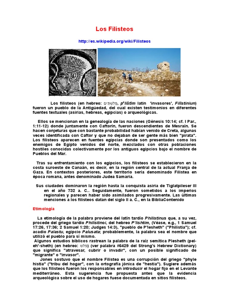 03 Los Filisteos | PDF | Filisteos | Biblia hebrea