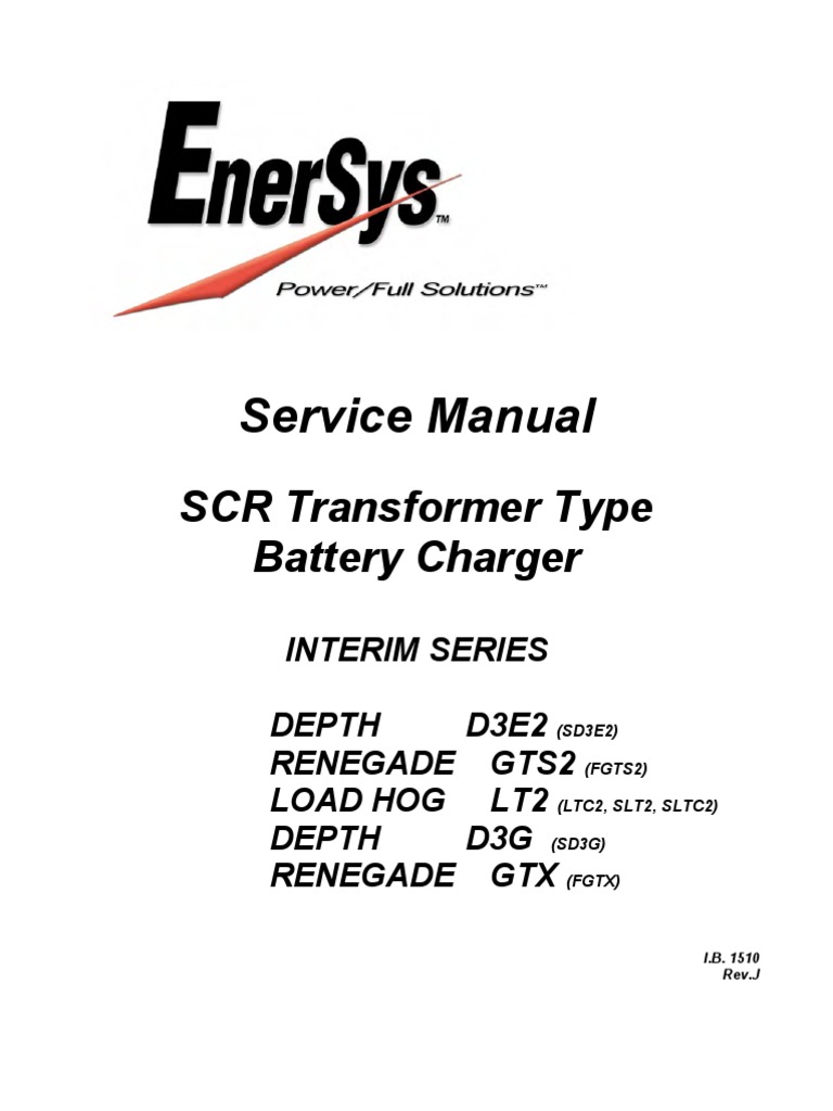 Enersys SCR Charger Manual Battery Charger Fuse (Electrical)