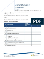 Change Management Checklist: Template Change: Date