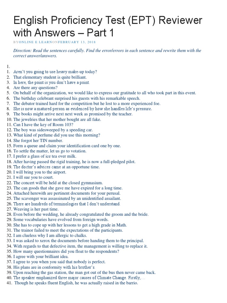 English Proficiency Test Reviewer | PDF | Ancient Egypt | Epigraphy