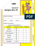 Examen Trimestral Cuarto Grado 2018-2019