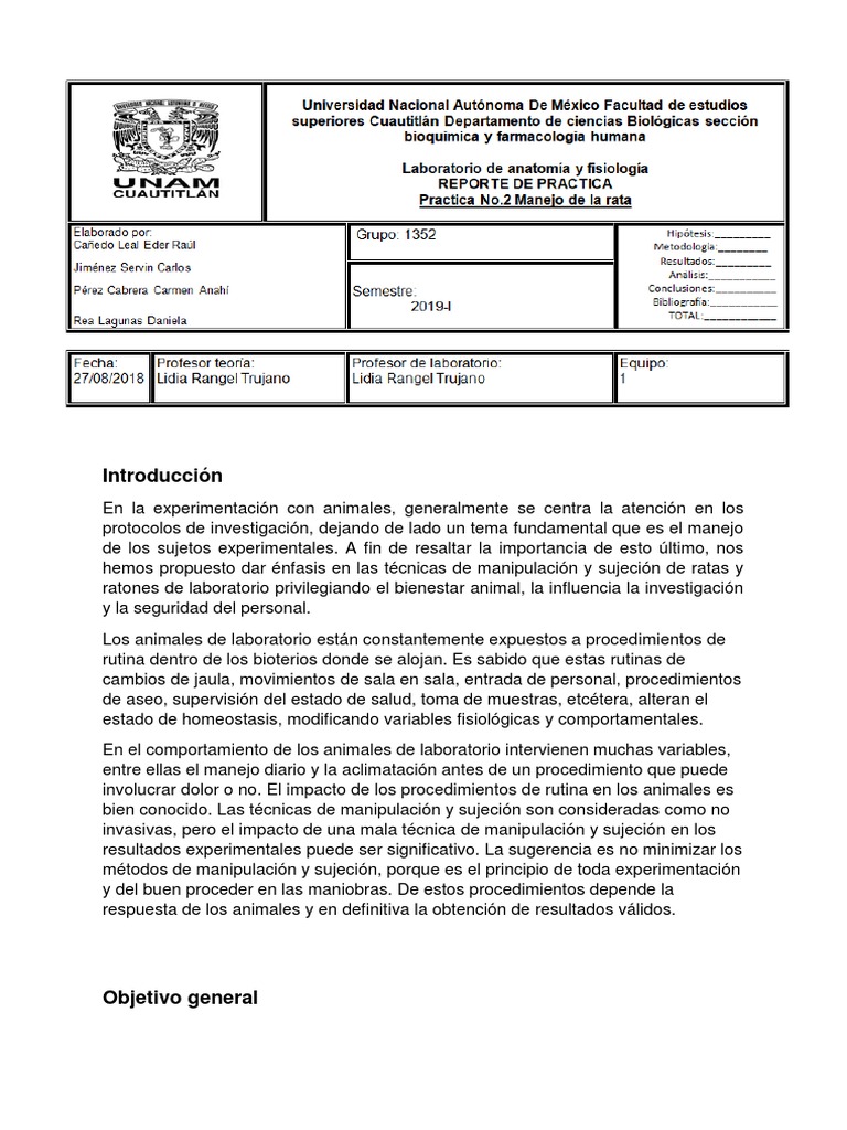 Manejo y Sujeción de Ratas en Laboratorio | PDF | Laboratorios | Salud ...