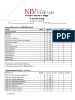 2016 17 DegreeWorksheet BA Theatre StageScreenActing