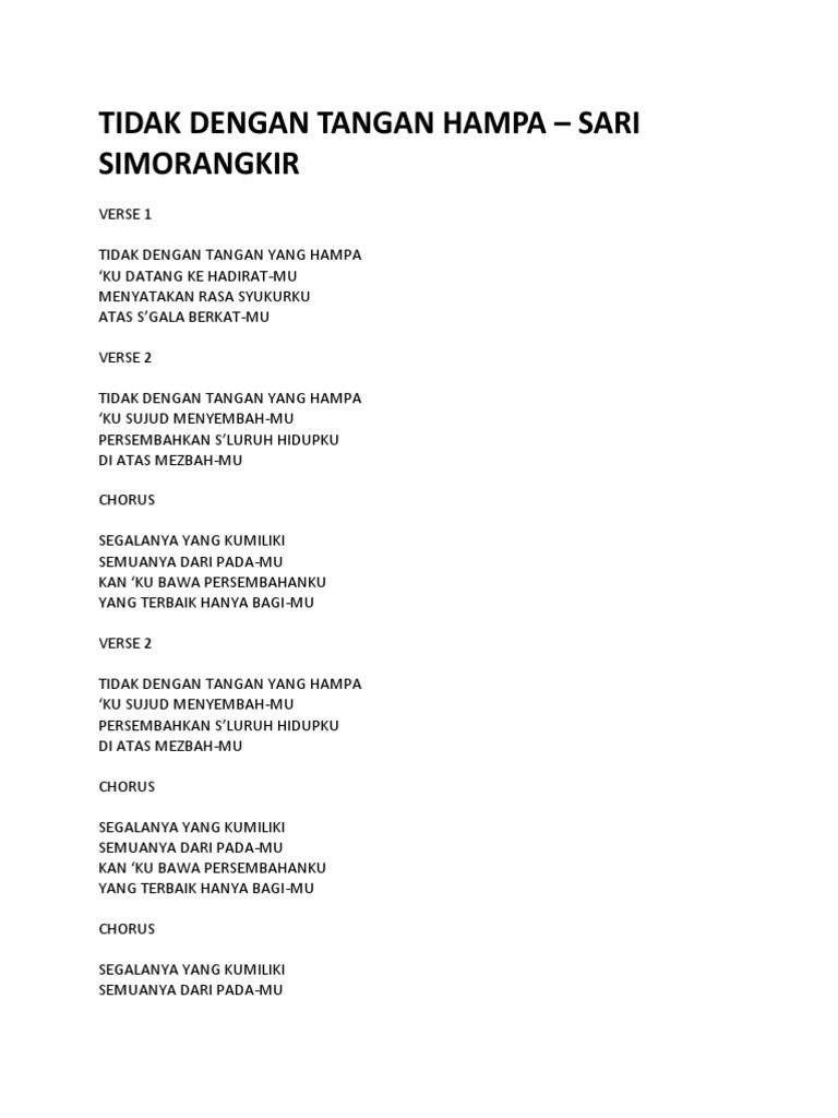 Lirik Bukan Dengan Barang Fana Pdf