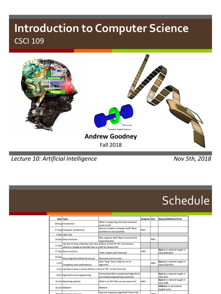 CSCI 109: AI and Intelligence Concepts | PDF | Artificial Intelligence ...
